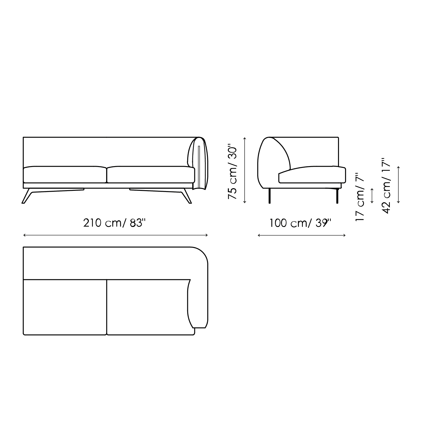 End section sofa 210