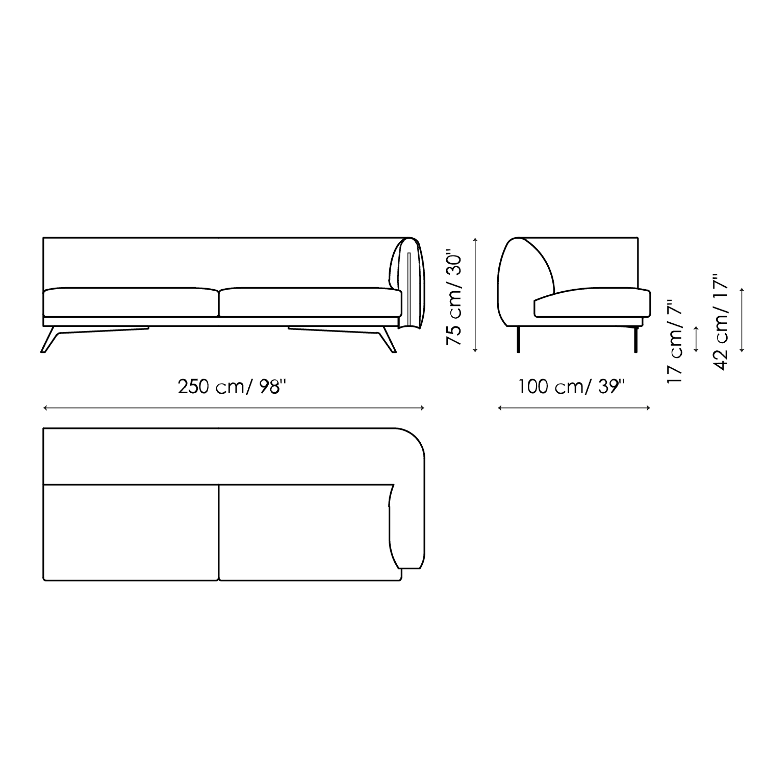 End section sofa 250