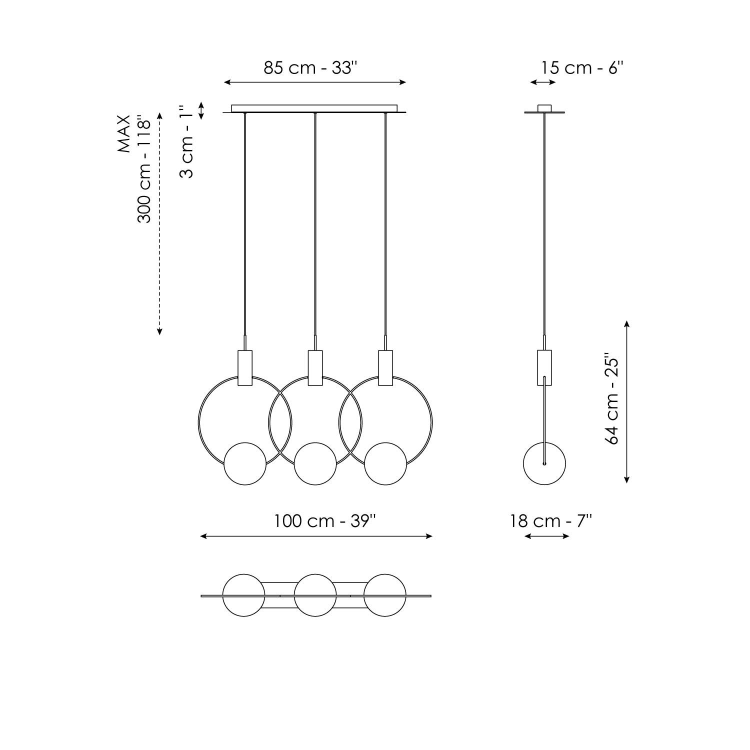 Keshi - 3 luci linear
