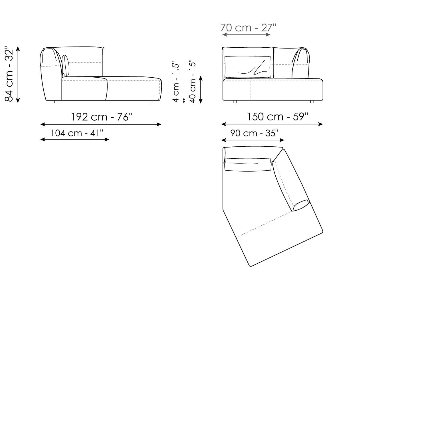 Chaise longue inclinata