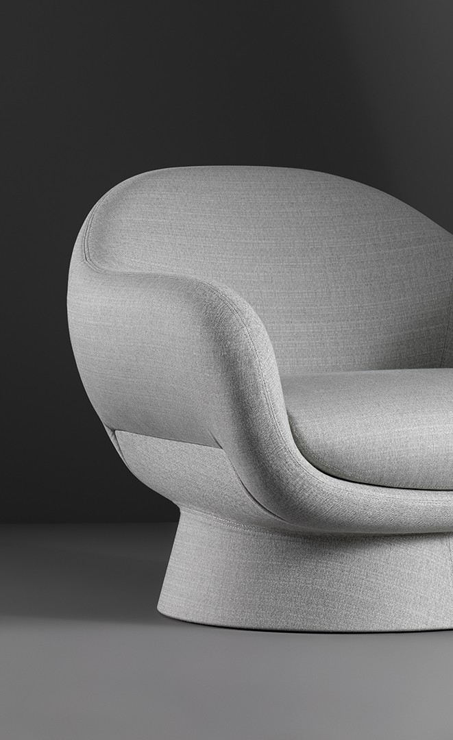Boolean armchair with covered base