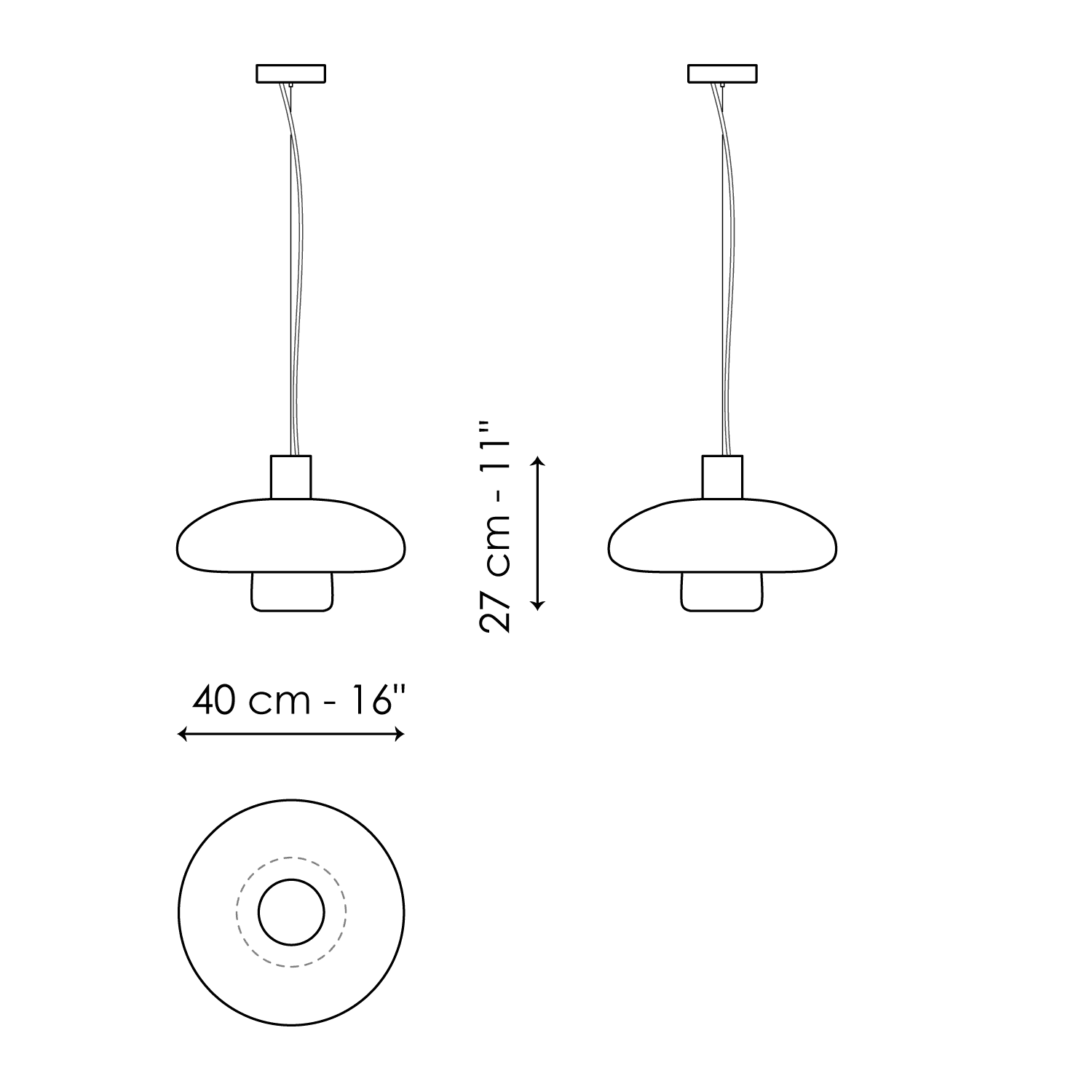 Double glass suspension