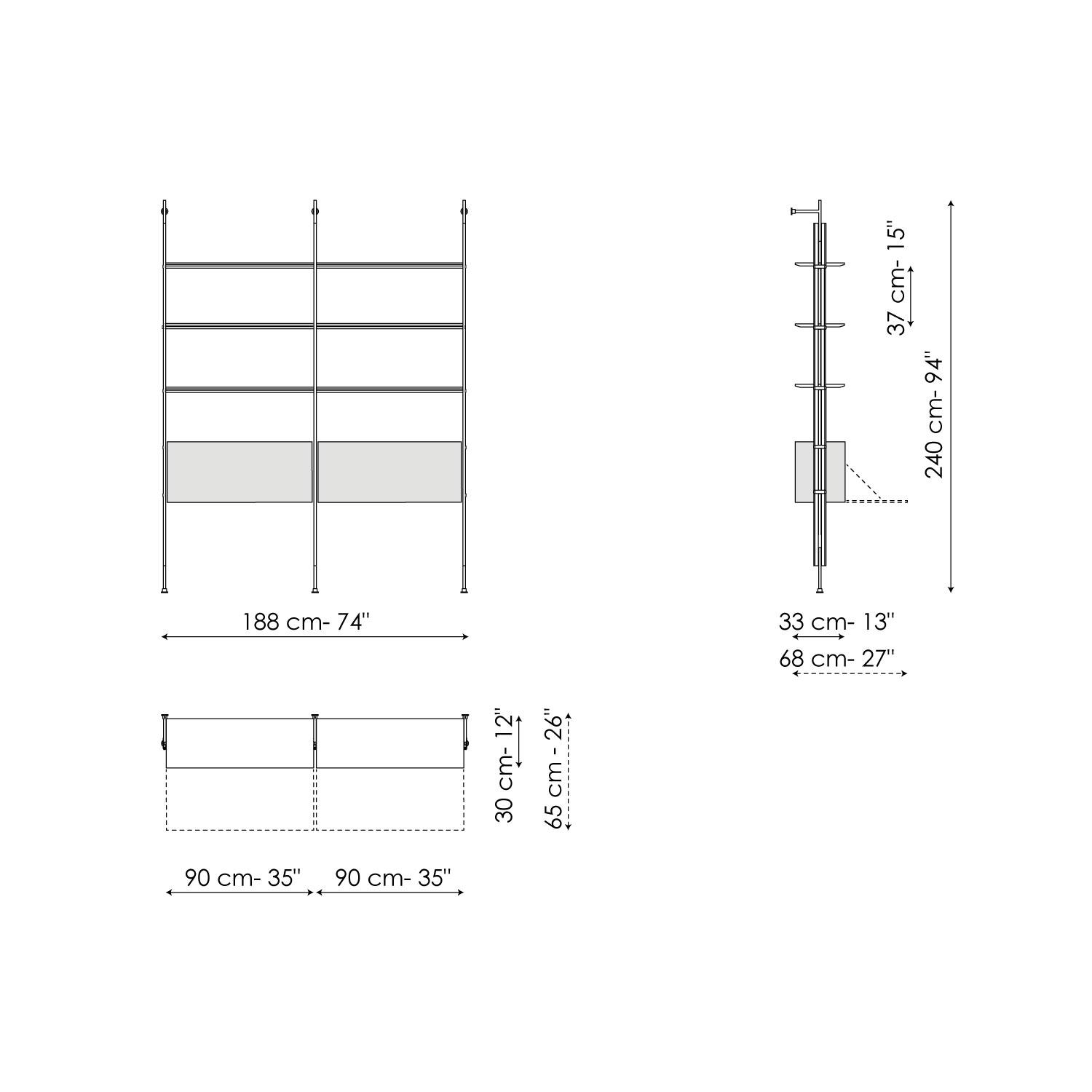 Wall fixing 2 modules