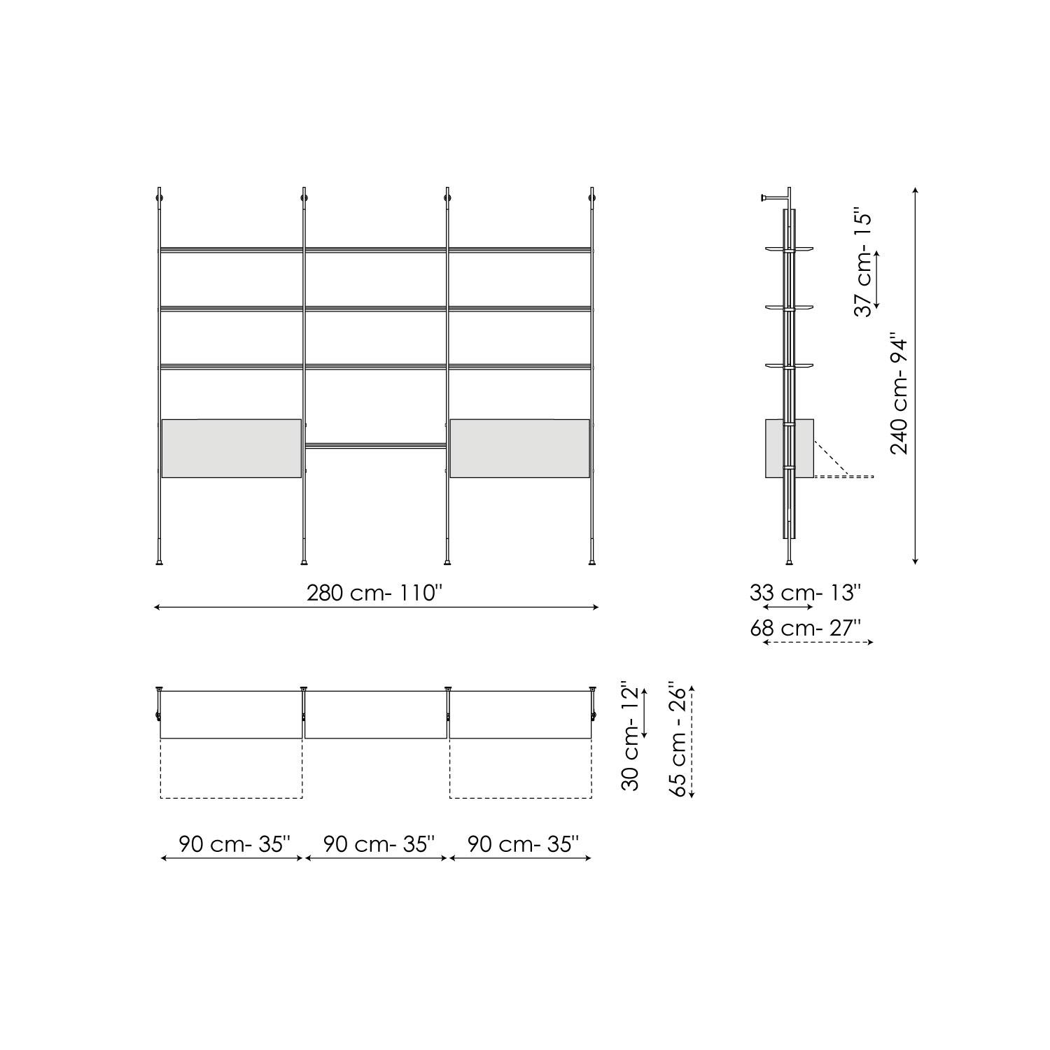 Wall fixing 3 modules