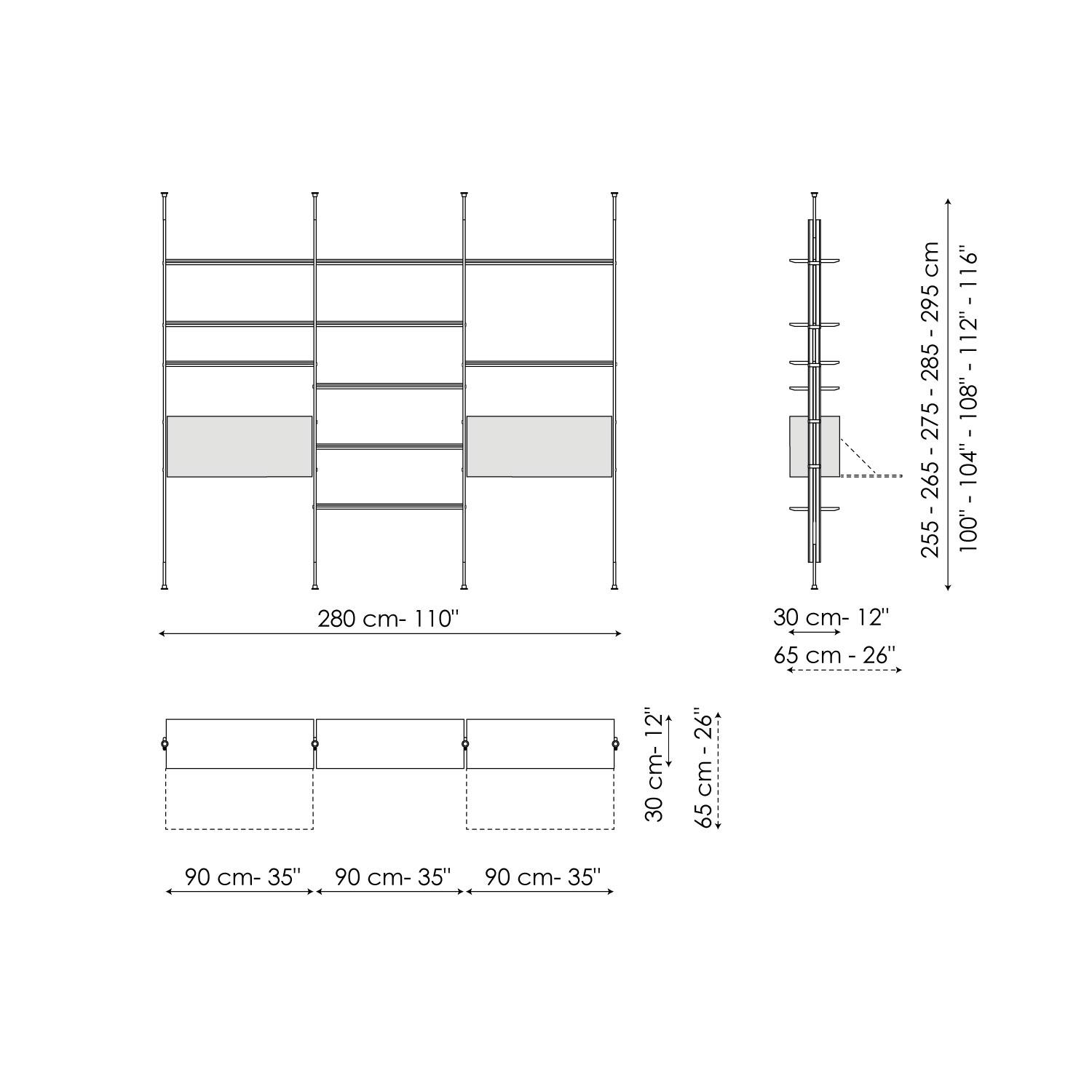 Ceiling fixing 3 modules