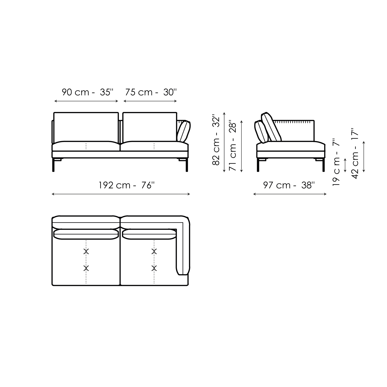 End section sofa 192