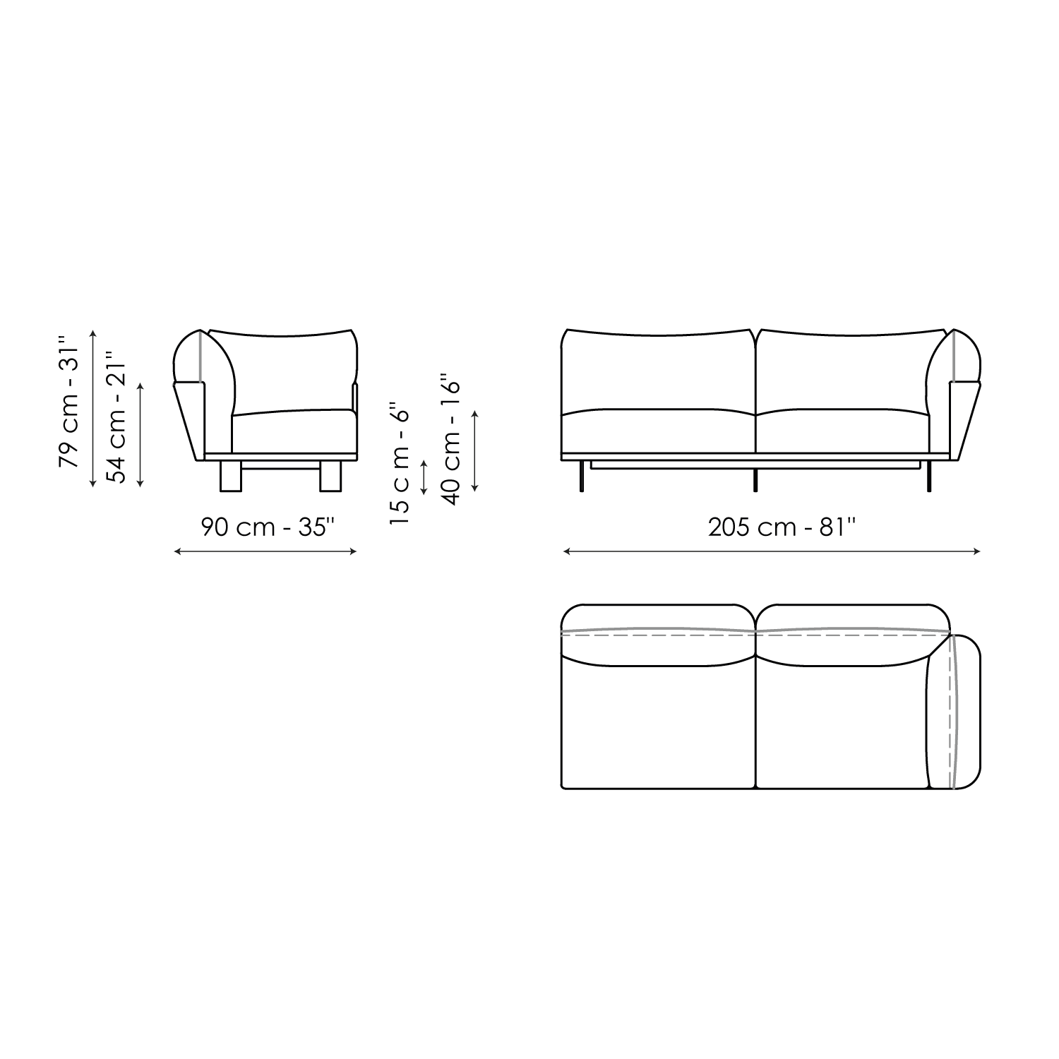 End section sofa 205