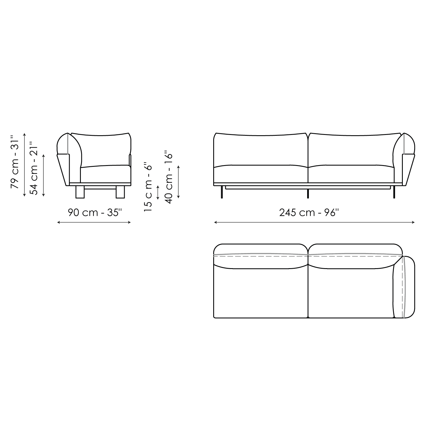 End section sofa 245