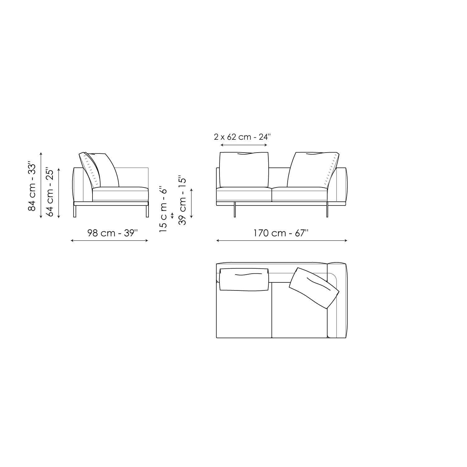 End section sofa 170