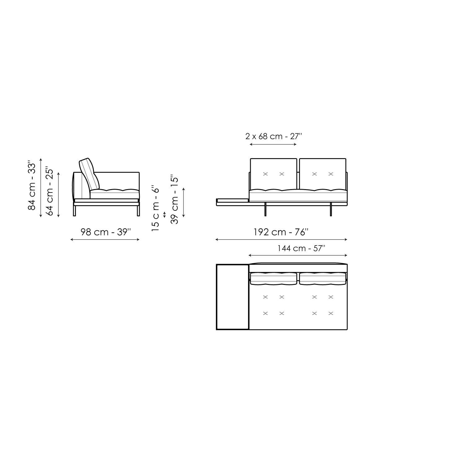 Central section with tray 192