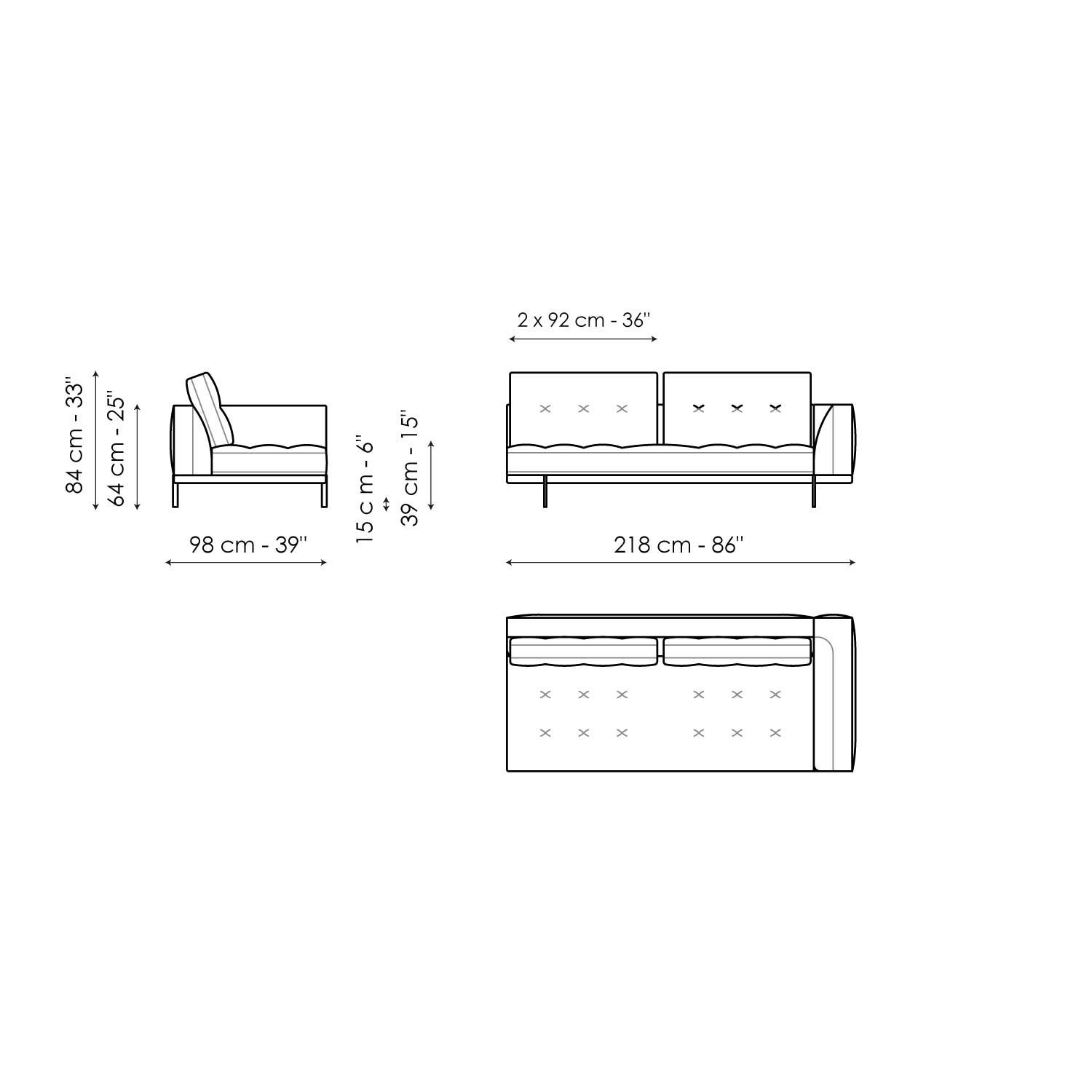End section sofa 218
