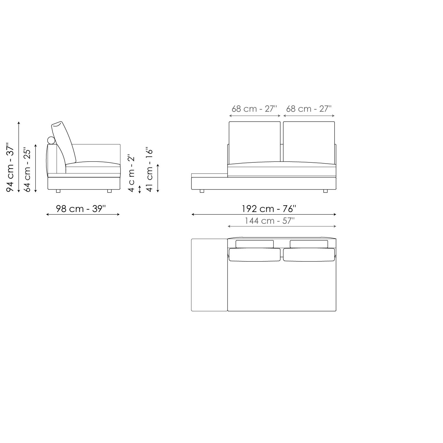 Center section with tray 192