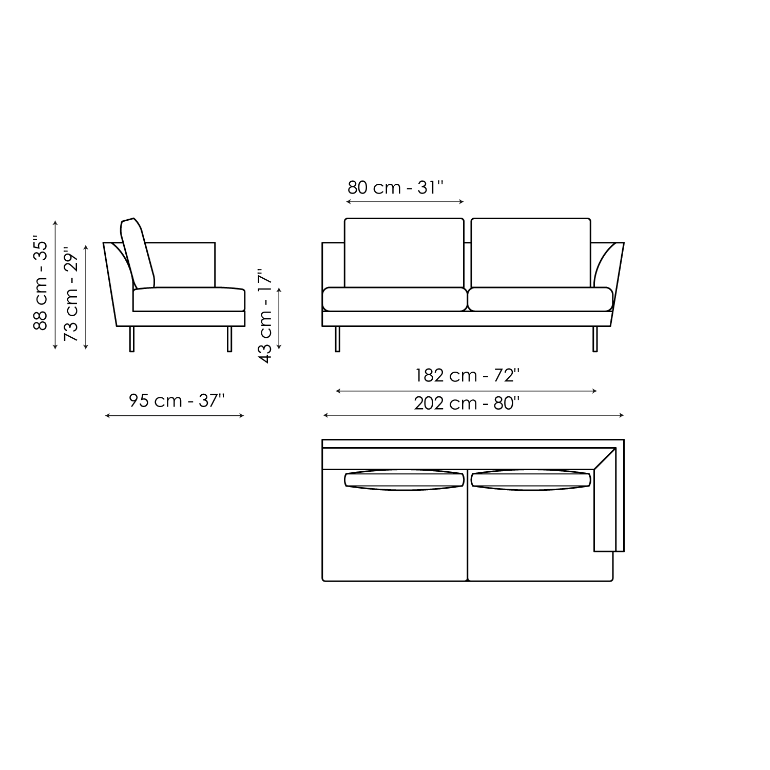 End section sofa 202