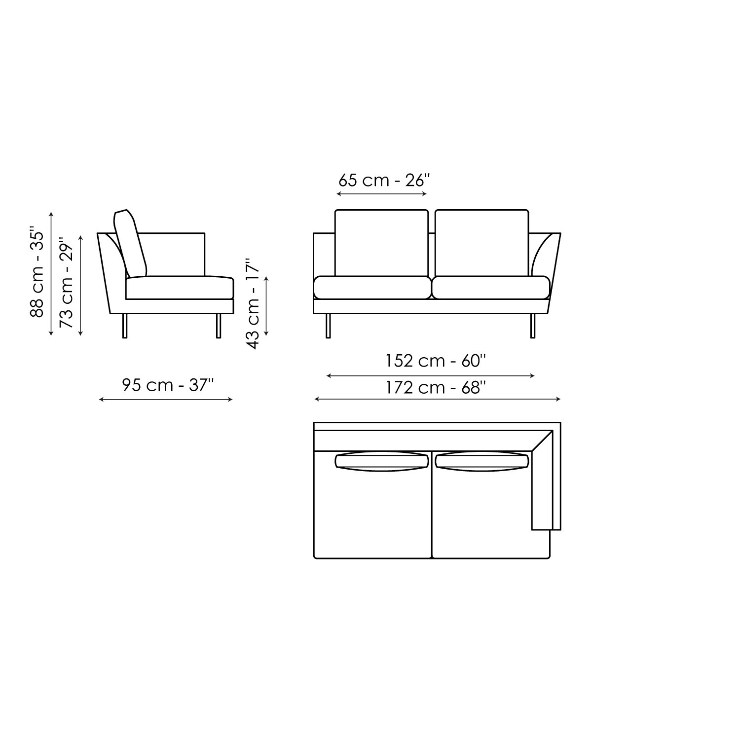 End section sofa 172