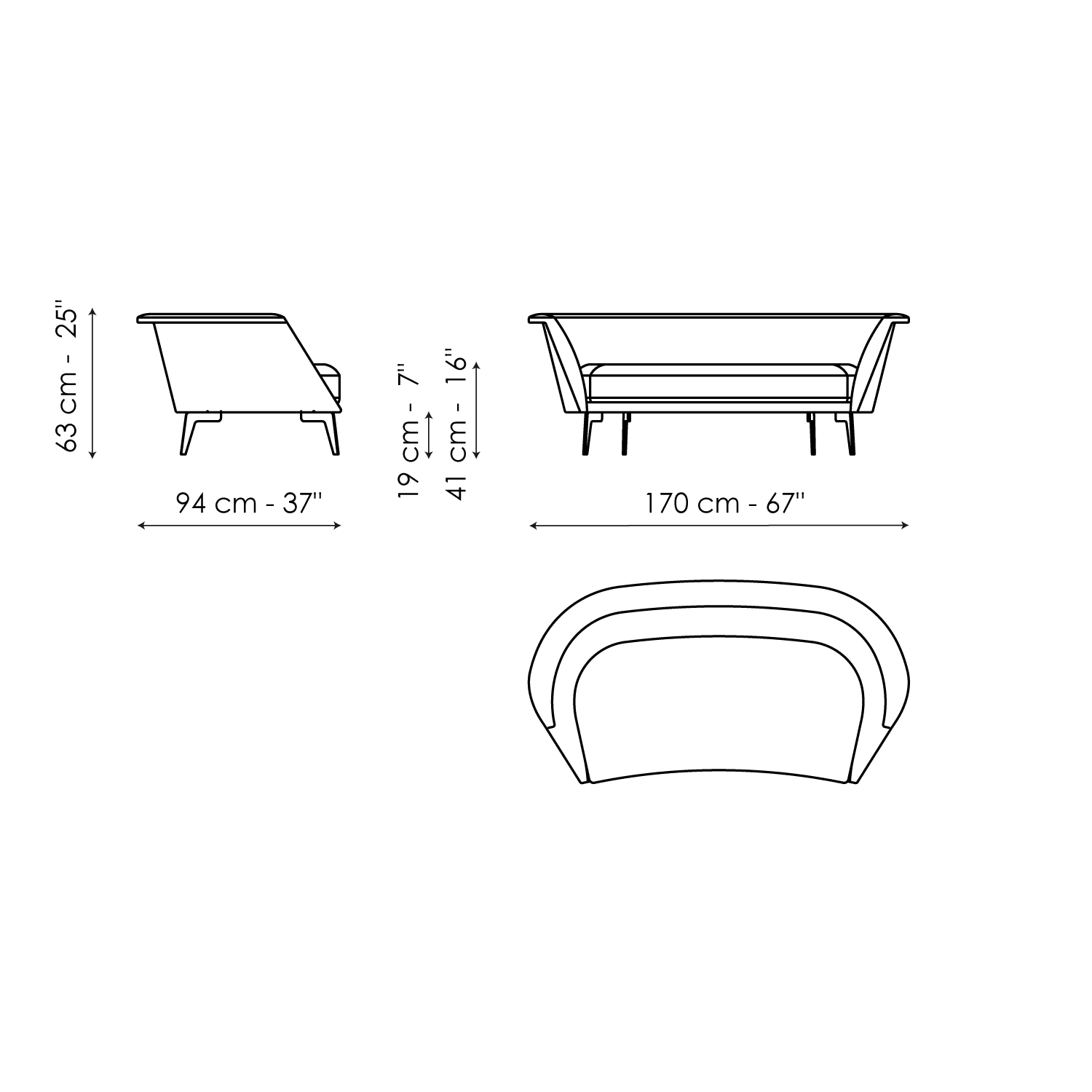 Lovy low - divano 170
