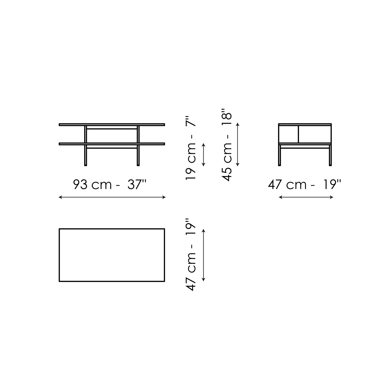 Couchtisch 93 x 47