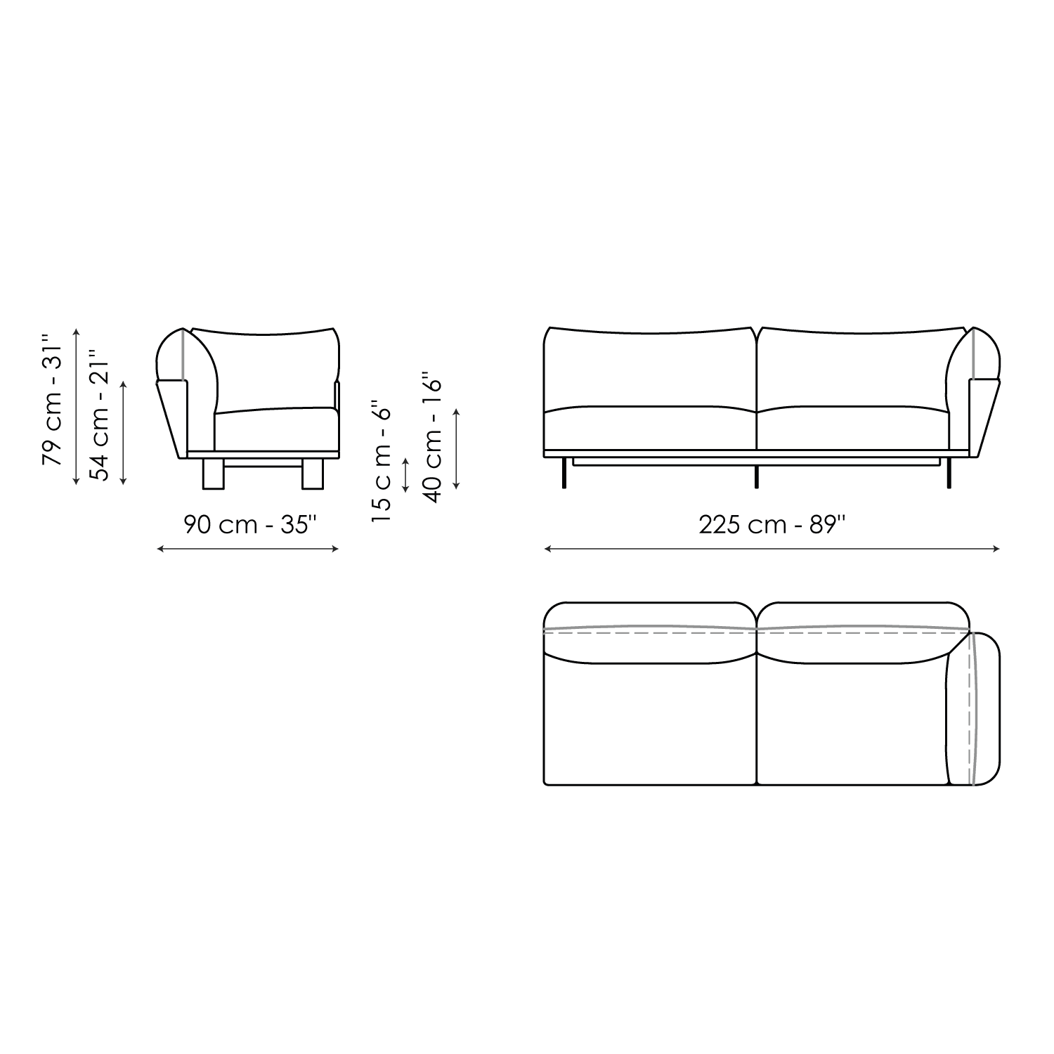 End section sofa 225