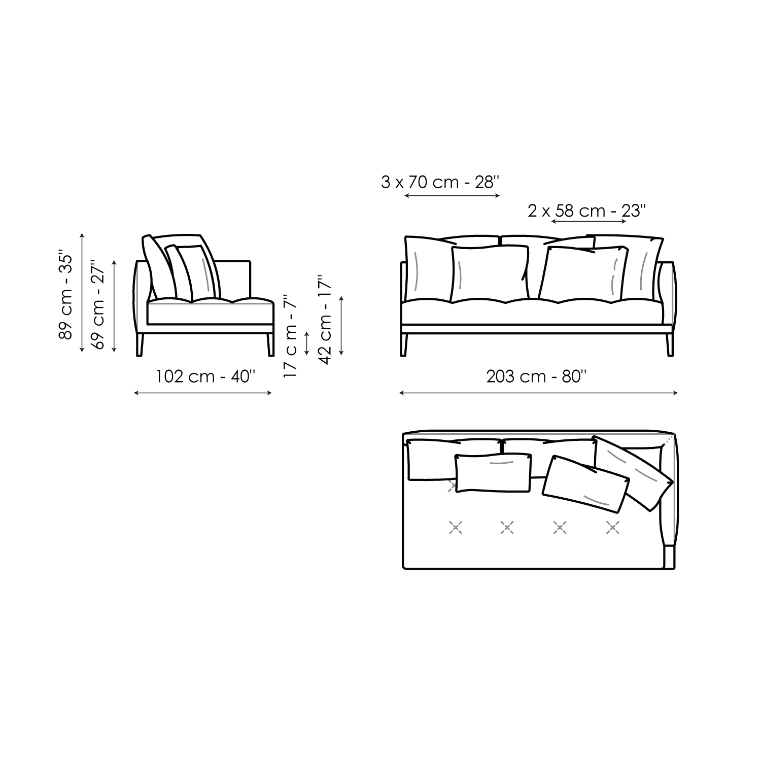 End section sofa 203