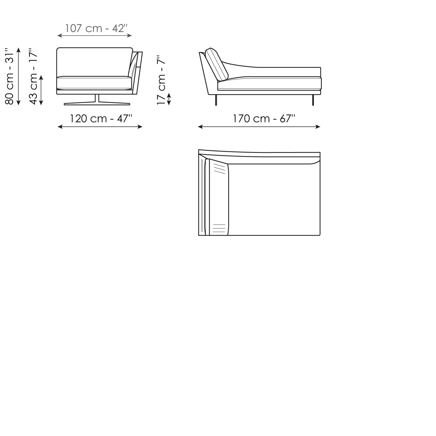 Chaise longue 120x170