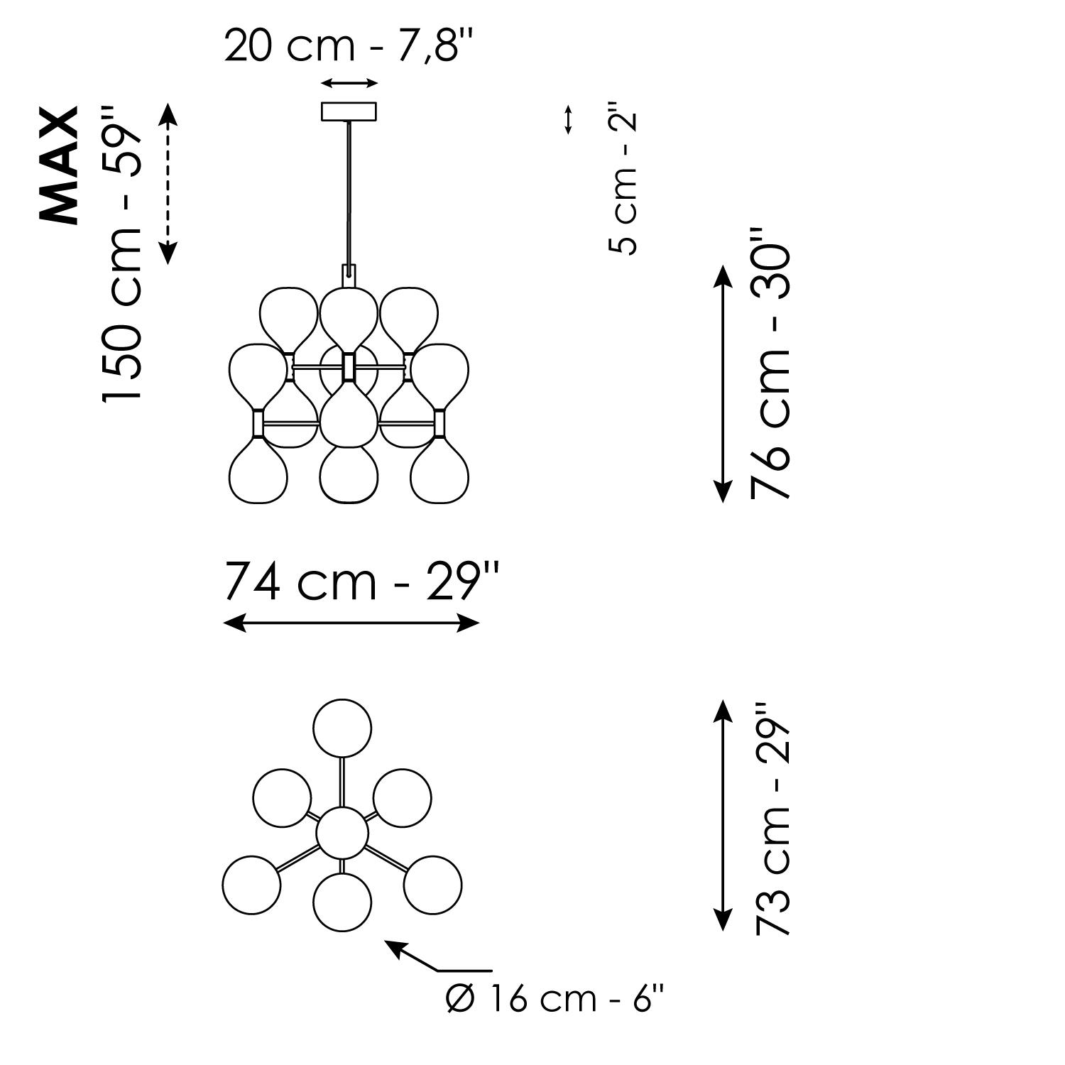 13 lights suspension