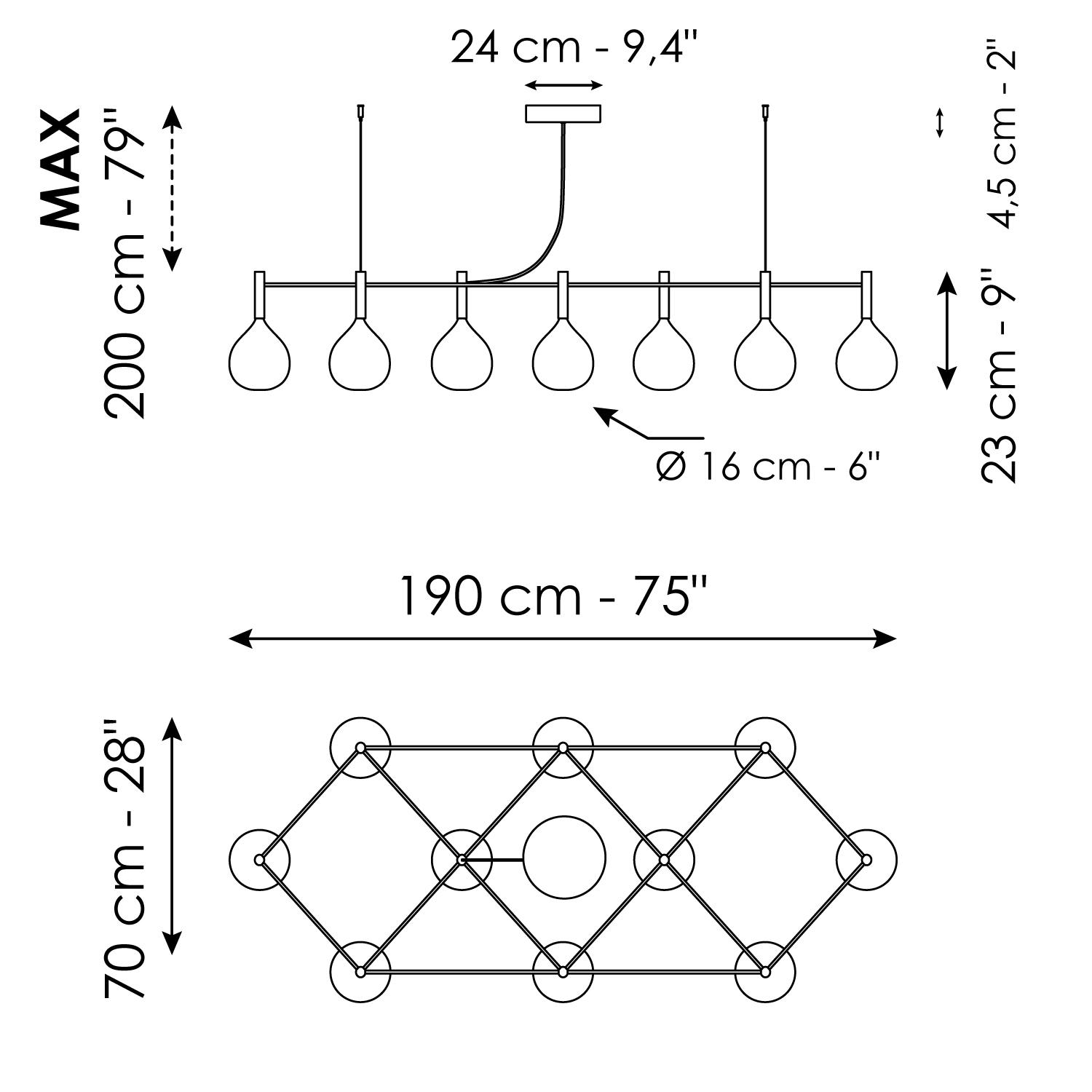 10 lights frame suspension