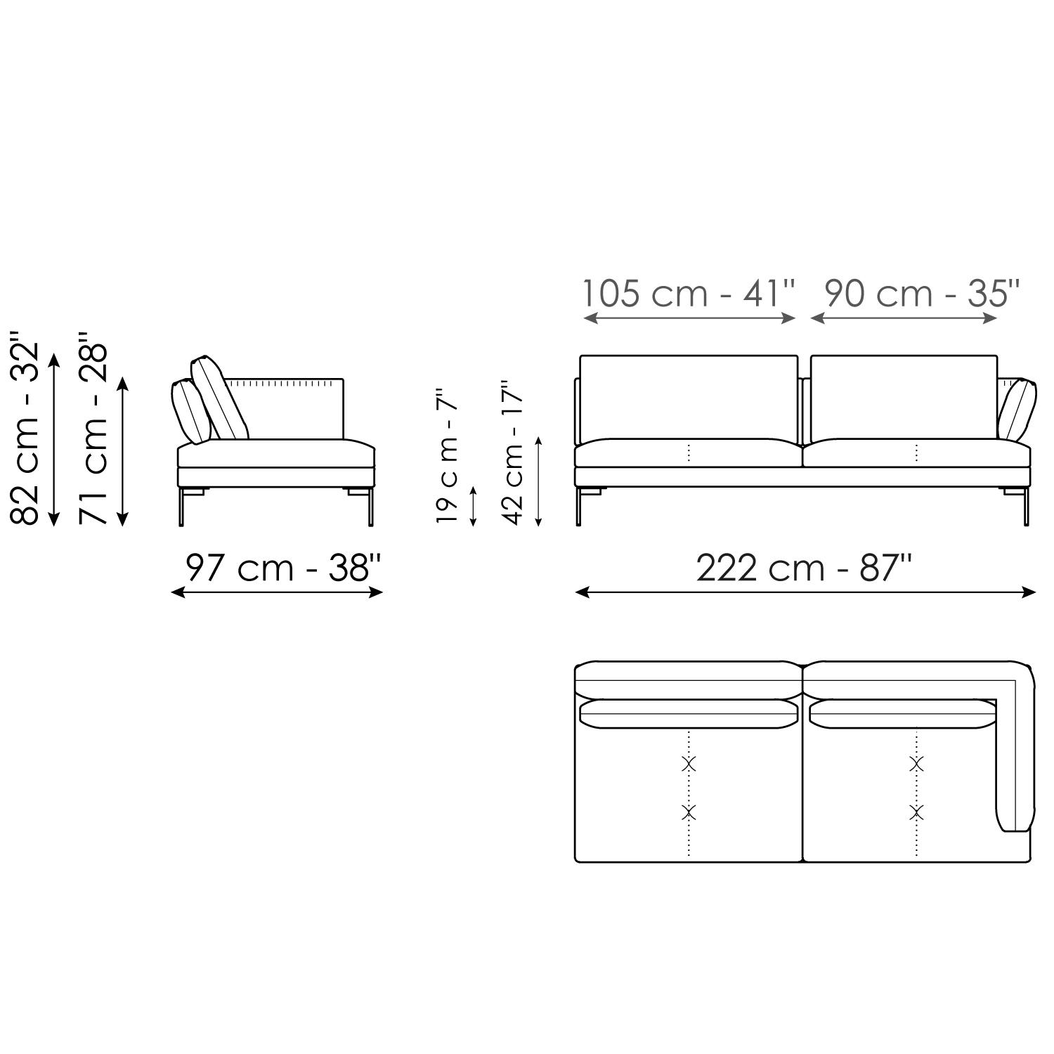 End section sofa 222
