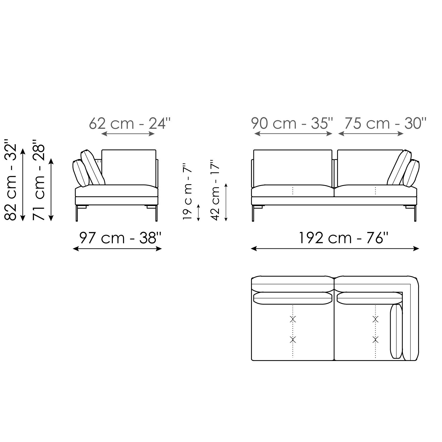 End section corner sofa 192