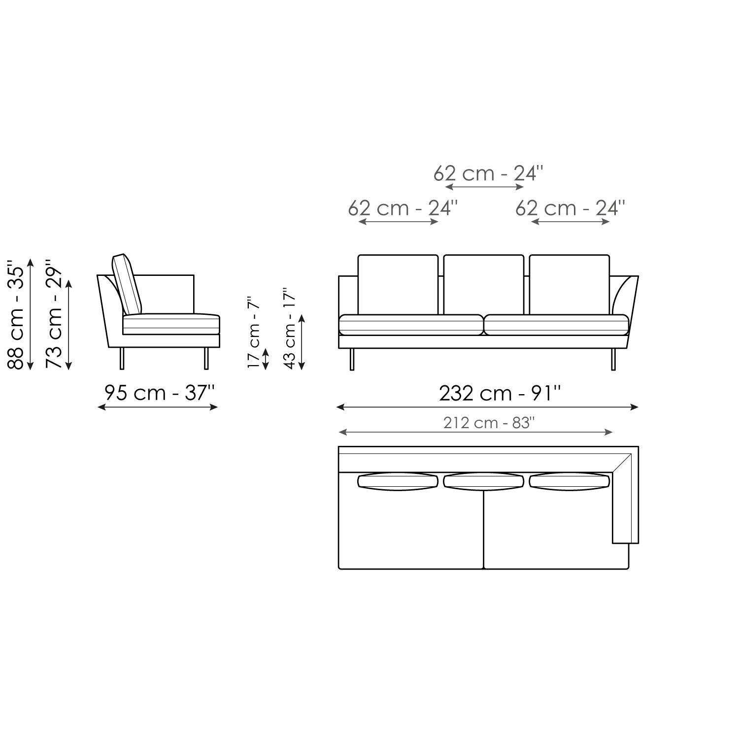 End section sofa 232