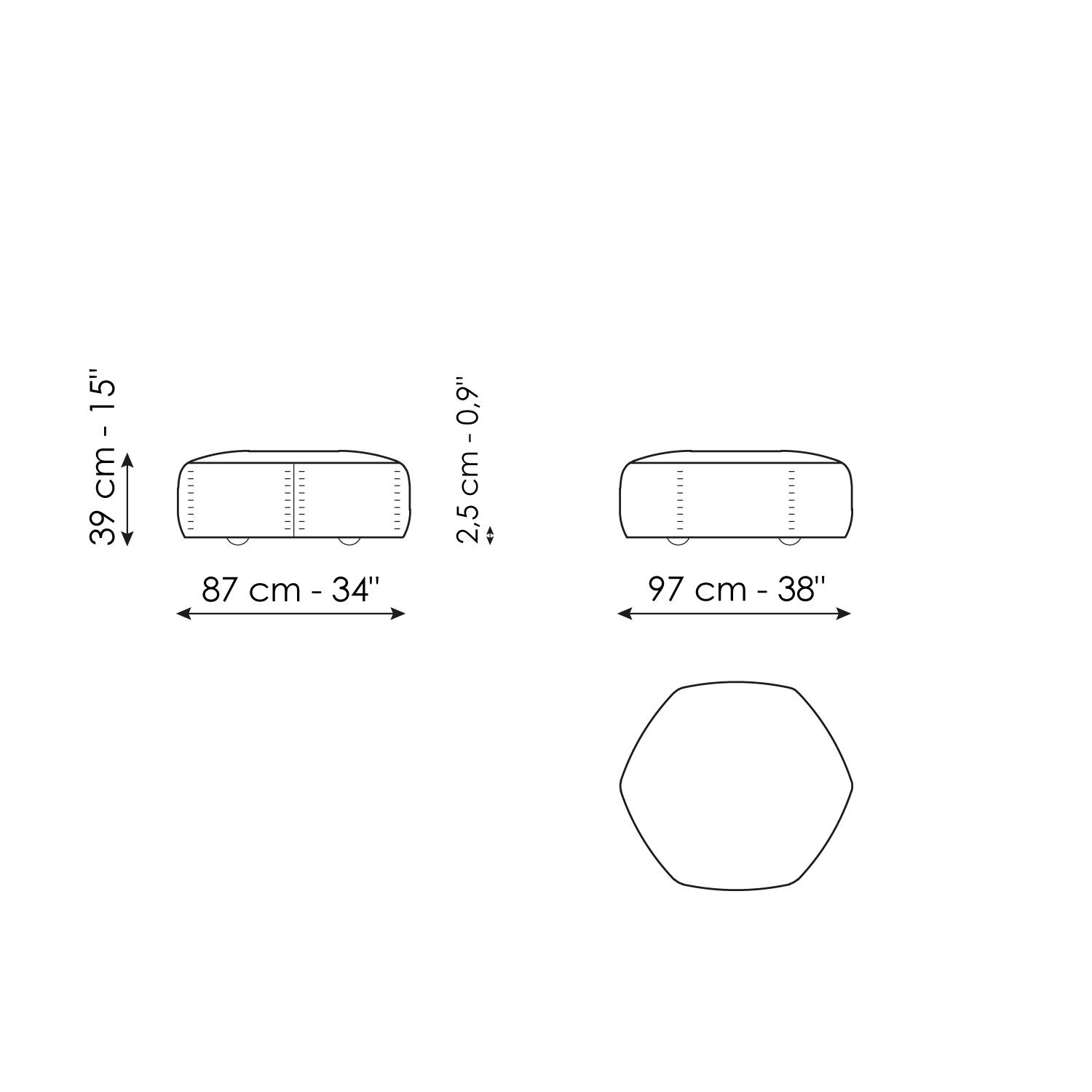 Pouf with castors