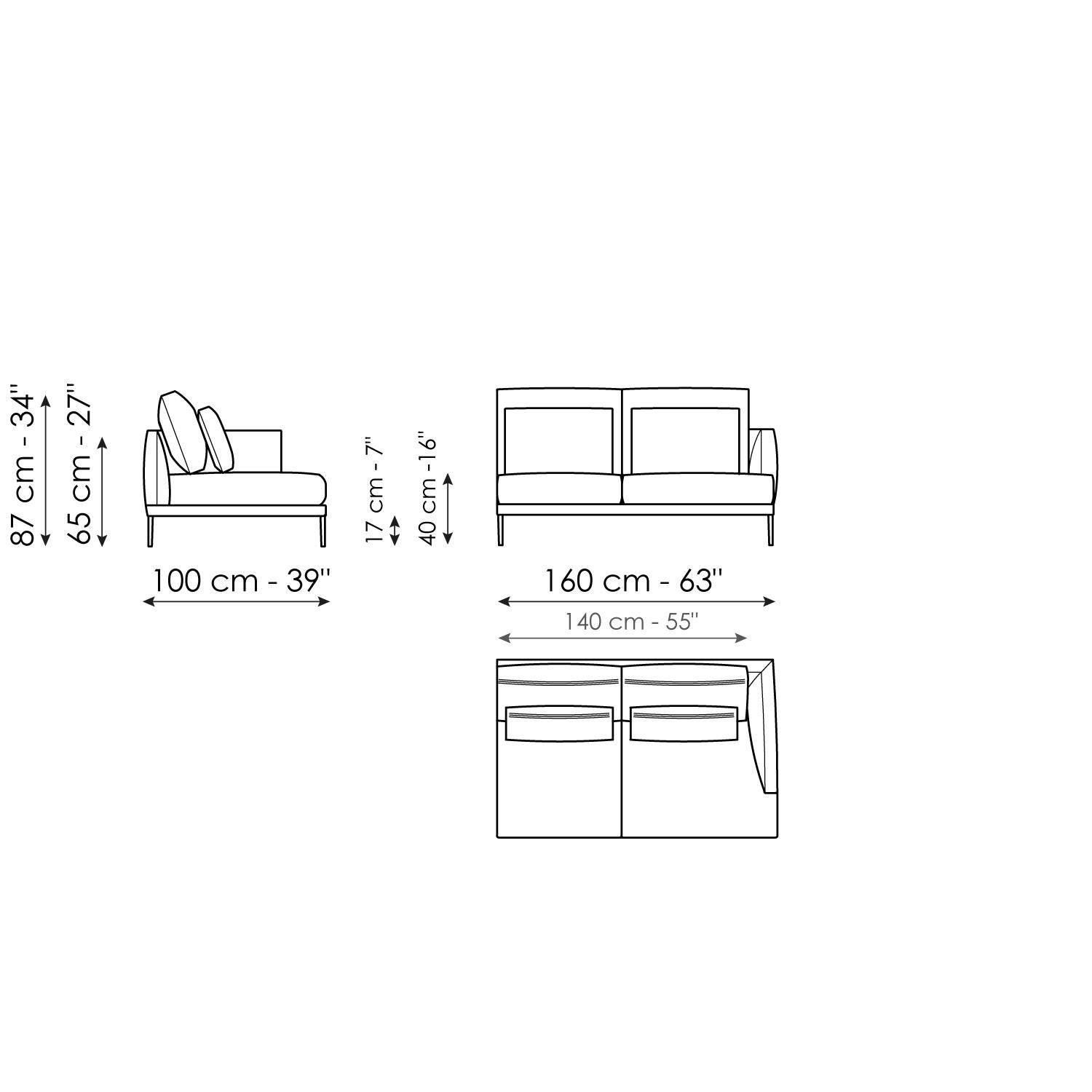 End section sofa 160