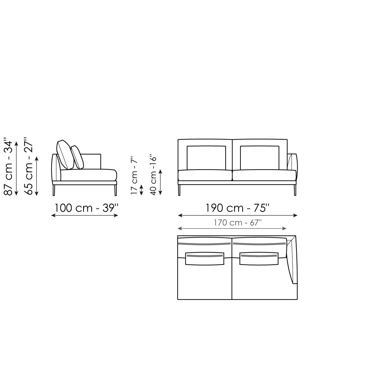 End section sofa 190