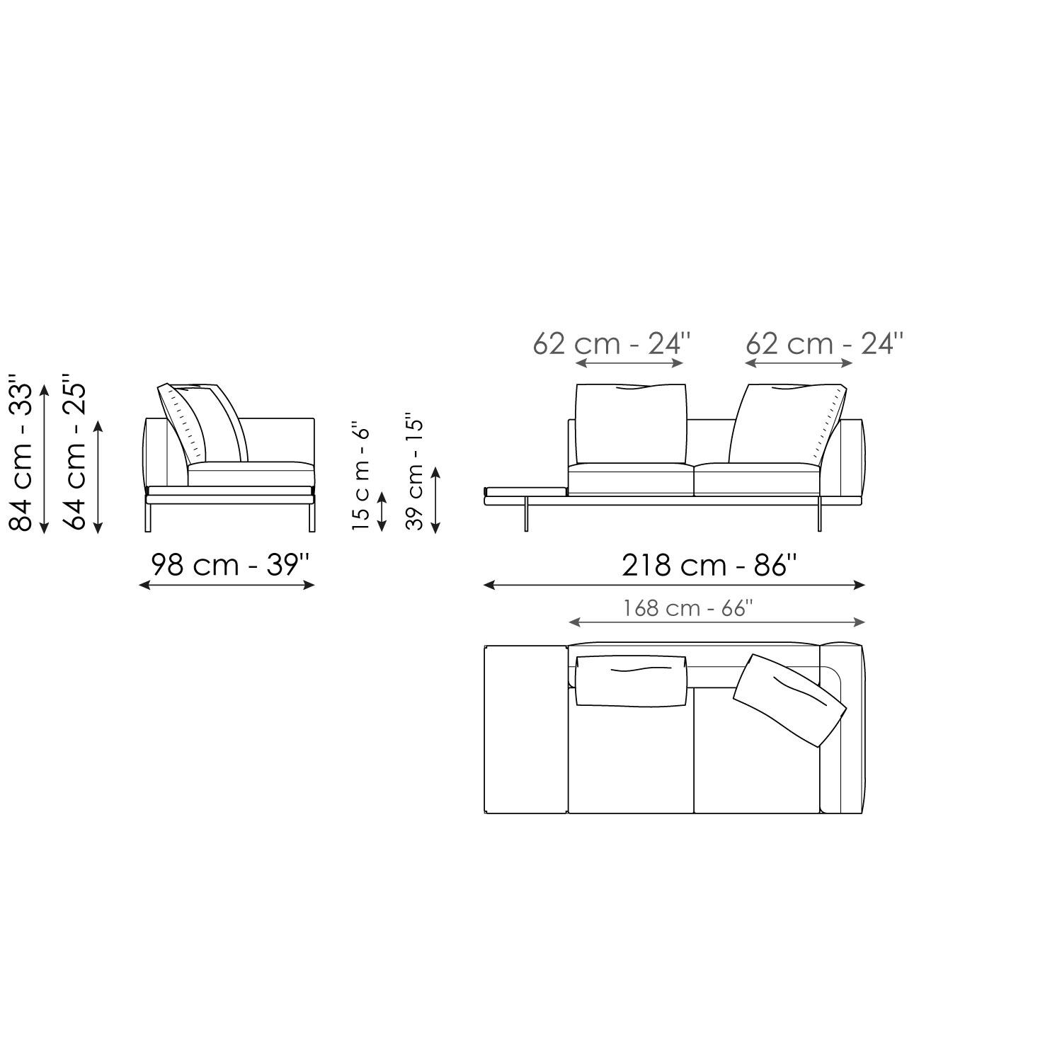 End section sofa with tray 218